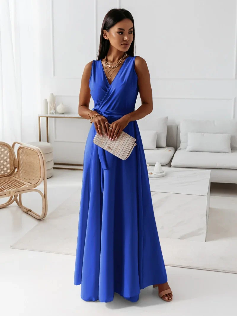 Damen Elegantes Wickel-Minikleid mit tiefem V-Ausschnitt und fließendem Stoff Heidi-Mode - Image 8