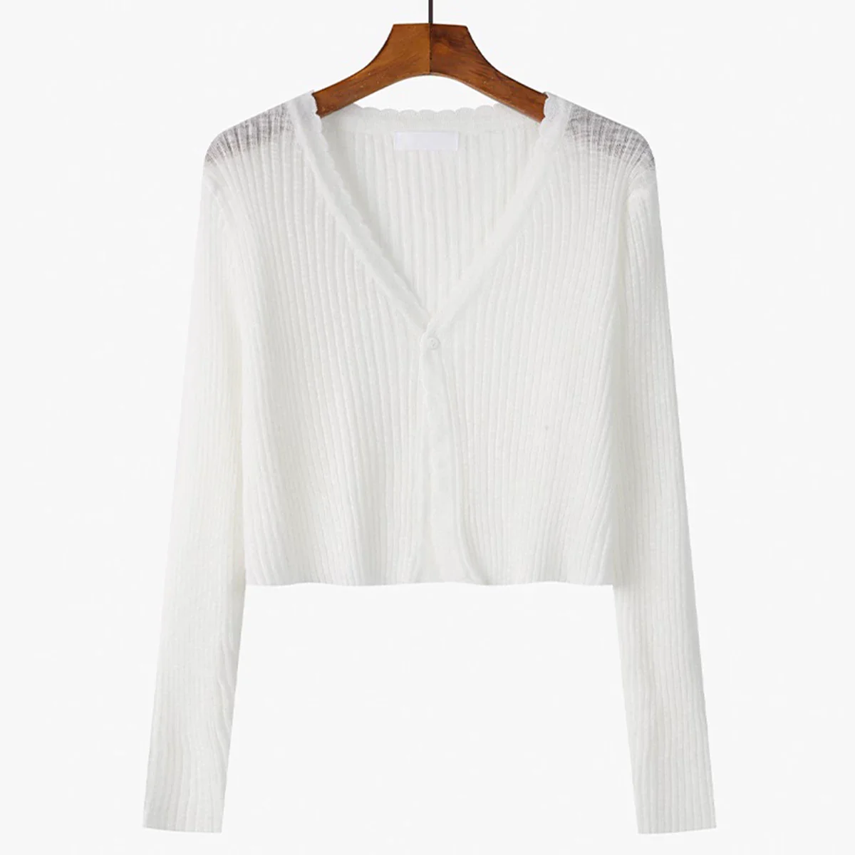 Leichter Damen Strick-Cardigan Sommer Sonnenschutz Jäckchen Blau Kurz - Image 6