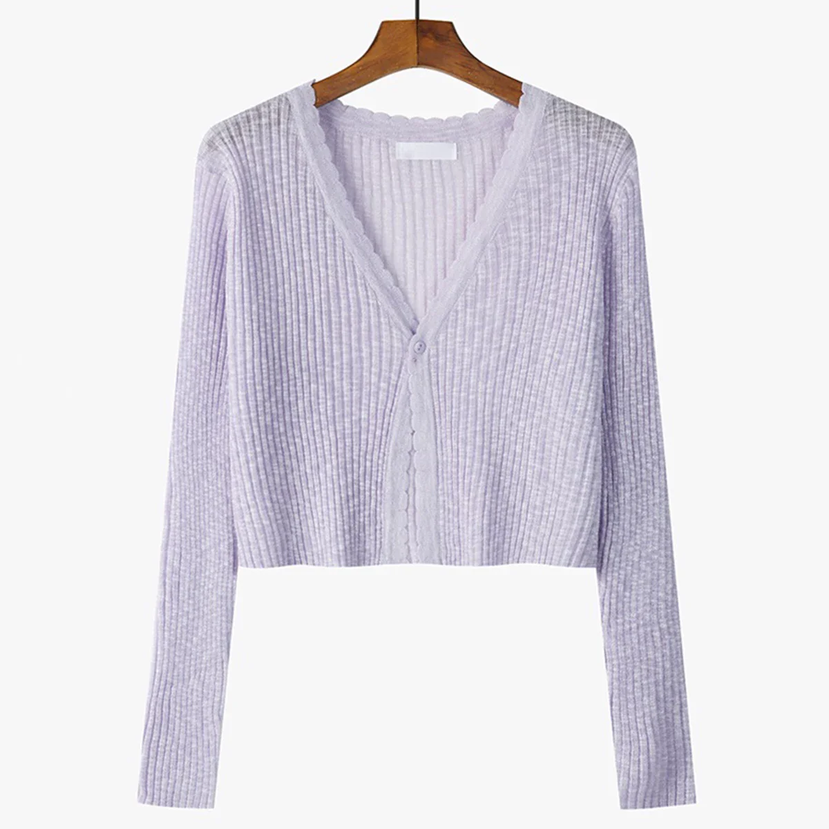 Leichter Damen Strick-Cardigan Sommer Sonnenschutz Jäckchen Blau Kurz - Image 9